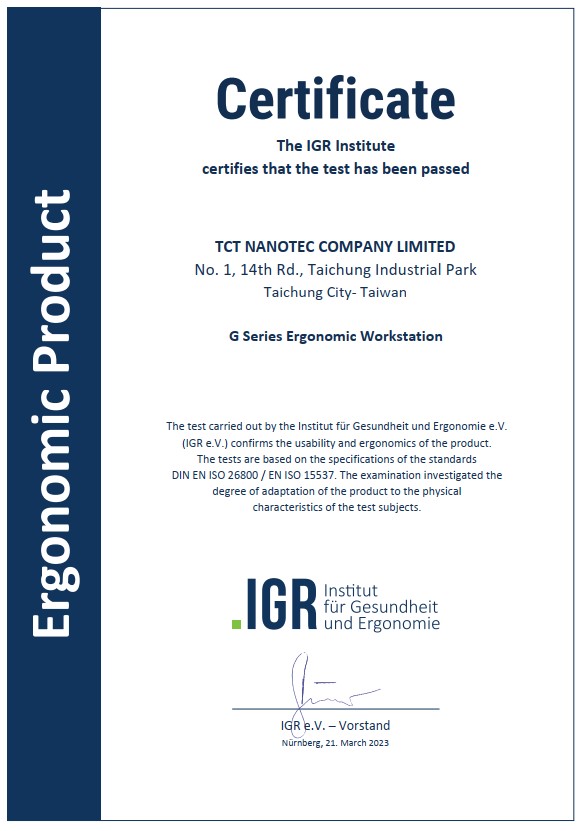 certificate, certification, ergonomic design, what is ergonomic 